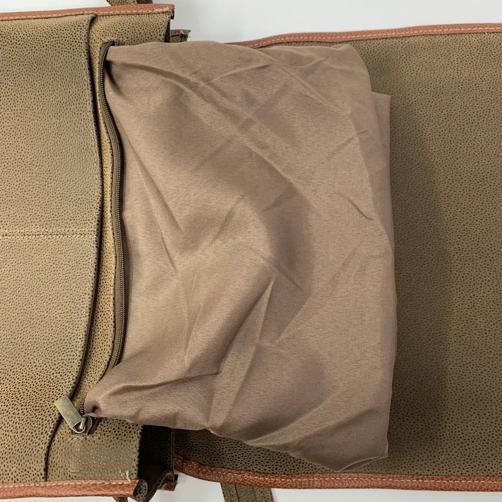 Grey Brown Pebbled Messenger Bag Professional Laptop Satchel Adjustable Strap